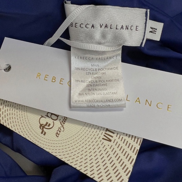 Rebecca Vallance Blue One Shoulder One-Piece Swimsuit / Bodysuit New With Tags - Picture 3 of 4